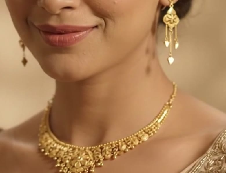 Gold choker necklace