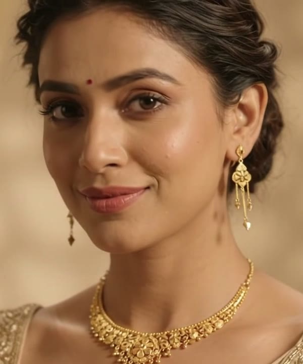 Woman wearing gold jewellery
